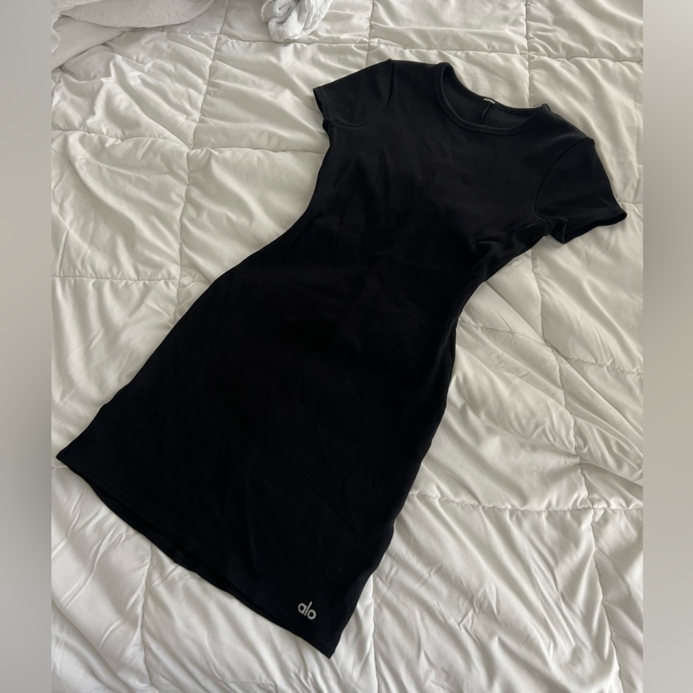 Alo goddess ribbed dress size small